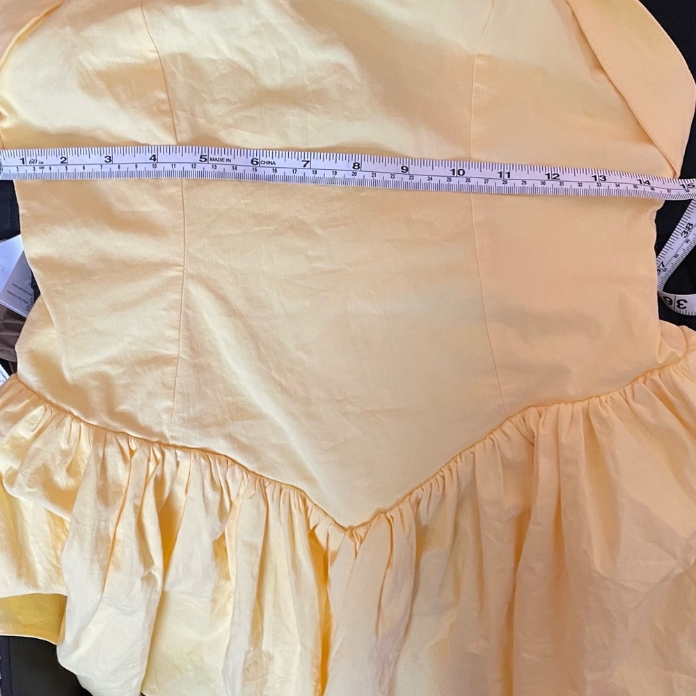 Fashion Nova Bright Yellow Strapless Fit & Flare Dress - Picture 10 of 10